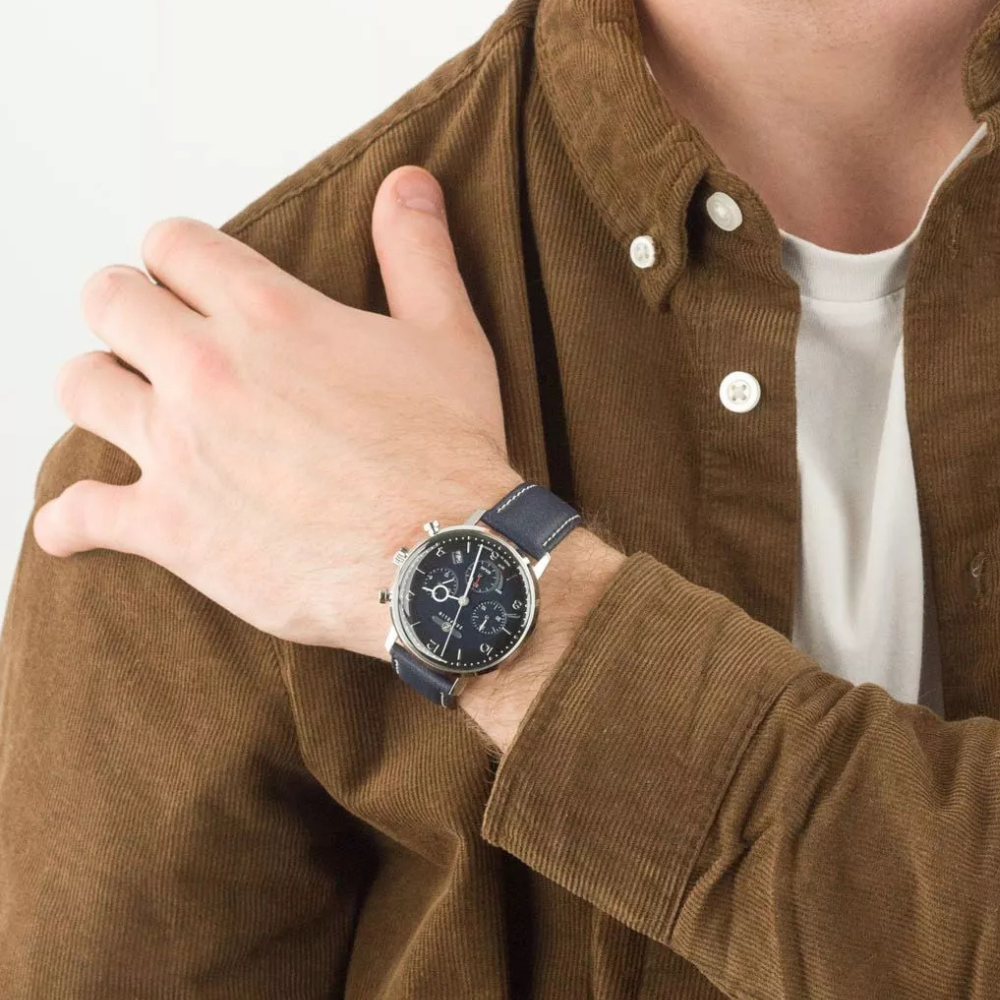 Men's Zeppelin Hindenburg Blue 100th Anniversary Chronograph Watch