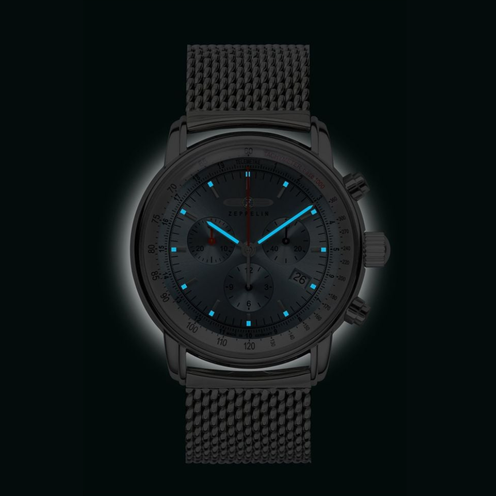 Relógio Automático Zeppelin 100 Anos Silver Blue – Cronógrafo