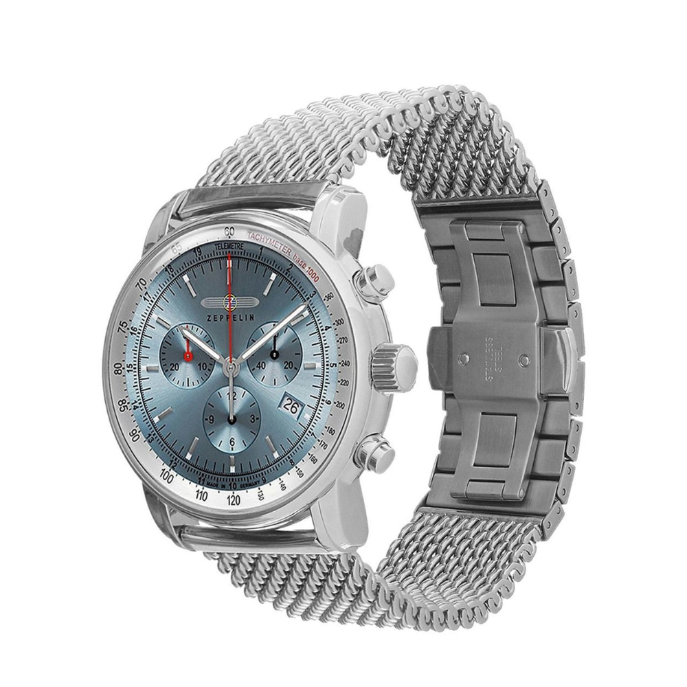Relógio Automático Zeppelin 100 Anos Silver Blue – Cronógrafo