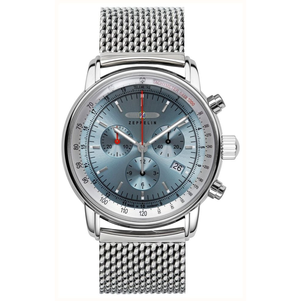 Zeppelin 100th Anniversary Automatic Watch, Silver Blue – Chronograph